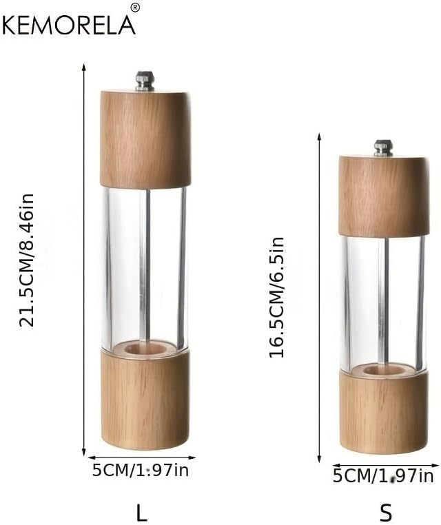 Pepper Grinder Salt Manual Adjustable Wooden Shaker(Large)