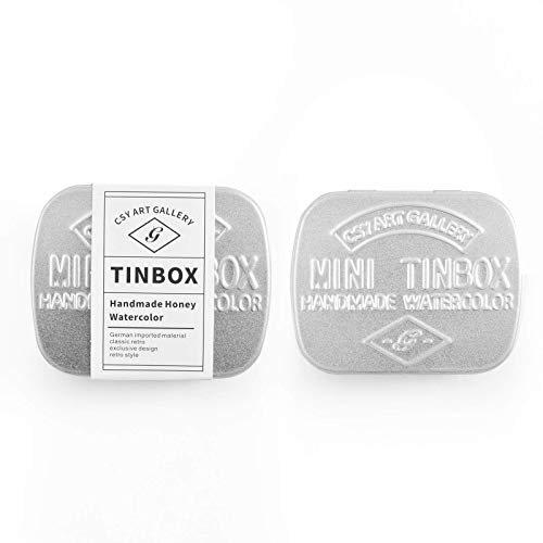 Csy Art Supplies Handmade Watercolors Paint Set - 6 Metallic Gold Colors Half Pans Glitter Solid Water Color- Metal Case Sparkle Pearlescent Watercolour For Artists, Students & Hobbyists