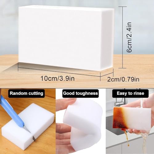 Image of Magic Eraser Sponge Pack of 2 | Premium Melamine Cleaning Sponge | No Scratch Multi Surface Cleaner | Removes Tough Stains with Just Water | for Walls, Kitchen, Bathroom, Shoes & Switch Boards