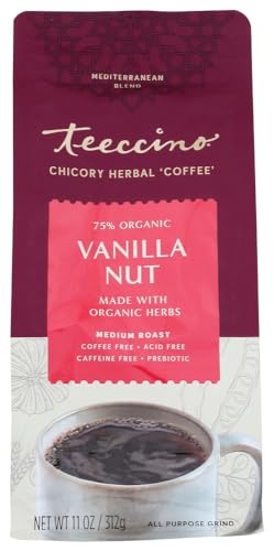 Teeccino Chicory Herbal Coffee Alternative Vanilla Nut -- 11 oz - 2 pc