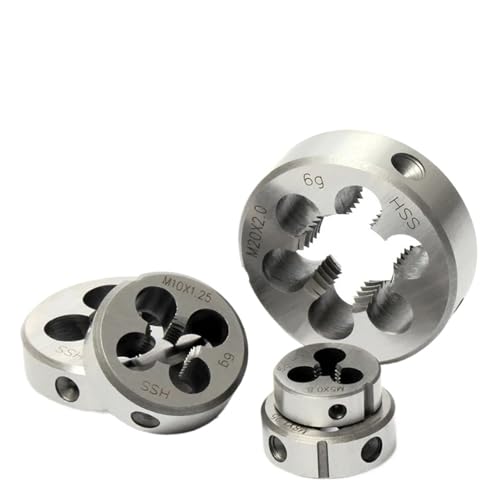 Filière de filetage ronde Matrices rondes métriques HSS-CO M35 8%, outil de coupe de dents Standard, filetage externe droitier for acier inoxydable M2 ~ M42(M6x1)