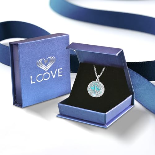 LOOVE Tree of Life Urn Necklace Sterling Silver Cremation Necklace for Ashes Moonstone Tree Urn Necklace Turquoise Ashes Necklace for Women Grandma Celtic Urn Jewelry by LOOVE - Used condition - Image 8