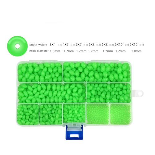 Set 900 piezas de cuentas luminosas en caja para pesca miniatura 4