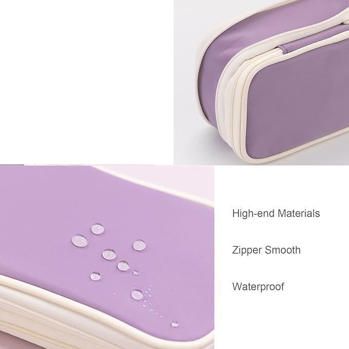 Miniatura 5 de Colorido estuche de almacenamiento grande para lápices con cremallera, organizador de gran capacidad, para oficina, caja de soporte de viaje