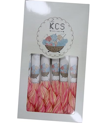 Image of KCS Big skeins of 25 Meters Size 25 Color Variegated Cross Stitch Stranded Threads,6 skeins,4110