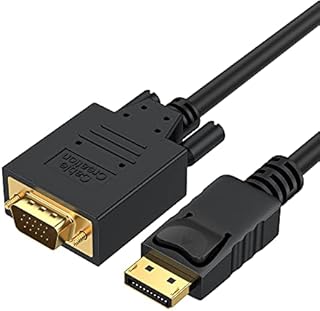 Displayport to VGA Cable 6FT(1.8M), CableCreation DP to VGA Cable Gold Plated, Standard DP Male to VGA Male Cable, Black Color