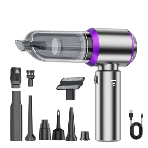IYOFINE Car Vacuum Portable Cordless 21000PA High Power Mini Vacuum Cleaner 4-in-1 Compressed Air Duster & Air Blower & Pump Hand Held Vacuum with Brushless Motor for Car, Home, Office