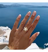 24pcs French Tip Press on Nails Short Square Fake Nails Nude Pink Glue on Nails White Edge Swirl ...