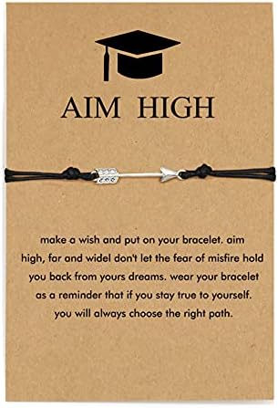 RZKING Graduation Gifts for Her Arrow Bracelet Class of 2023 College Graduation Presents for Classmates Bestie Sister (Aim High: Arrow)