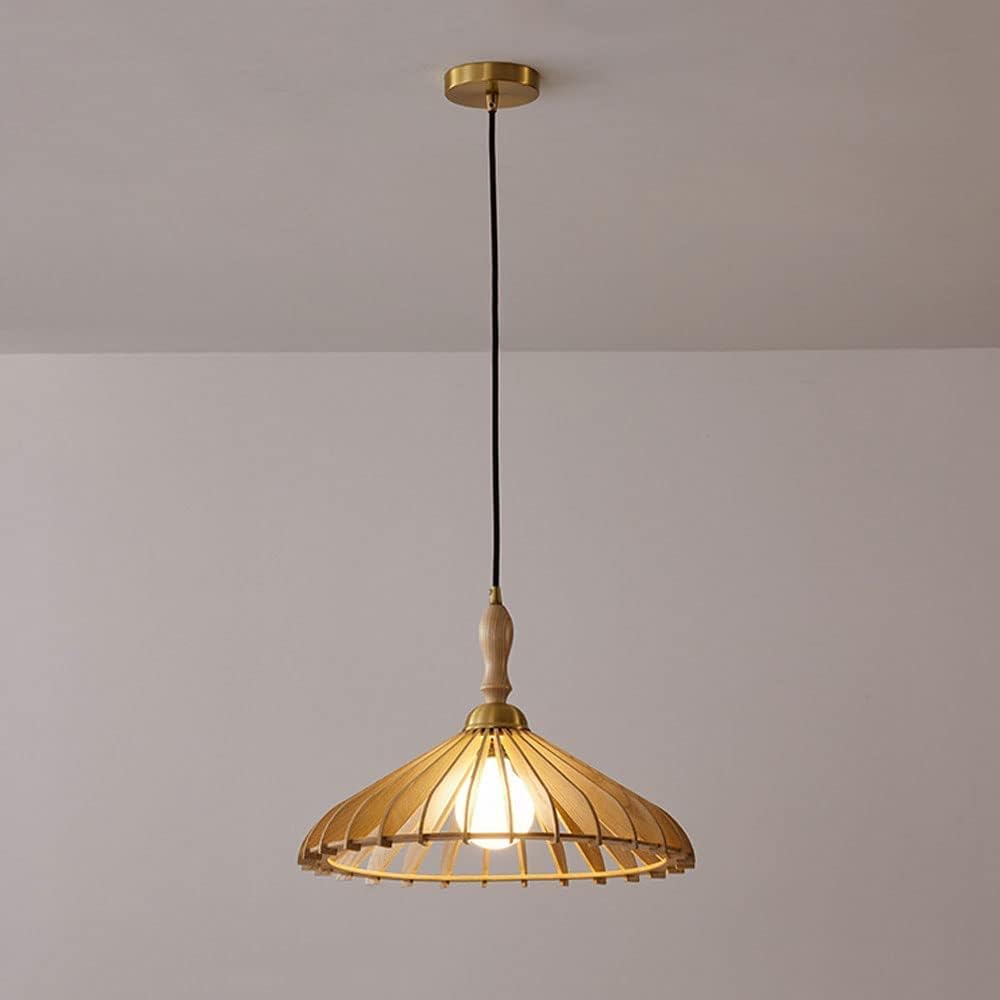 MARURY Modern Wooden Pendant Light, Ash Wood Kitchen Island Hanging Light Lighting Fixture, Cloakroom Ceiling Light, for Dining Room Bar Kitchen Island Bedroom