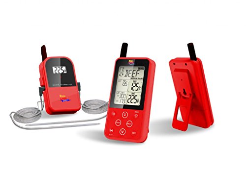 Maverick ET-733 Long Range Wireless Dual Probe BBQ Smoker Meat Thermometer Set - NEWEST VERSION With a Larger Display and added Features (Red)
