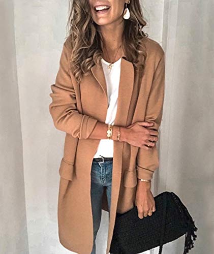 SEMATOMALA Women's Casual Solid Office Blazer Open Front Relax Fit Work Jacket Lightweight Notched Lapel Coat Suit2