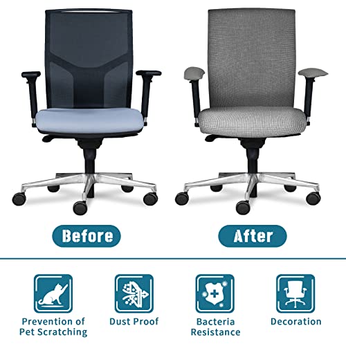 Aobople 4 Pcs Computer Office Chair Covers Set, Removable Elastic Washable Office Chair Armrest Covers, Universal Desk Chair Covers For Rotating Chairs (Gray) #TOP4