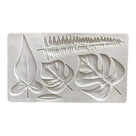 Zhichy Palm Leaves Silicone Mold, Tropical Theme Cake Decorating Tool, DIY Candy Sugar Chocolate Clay Fondant Mold Cover