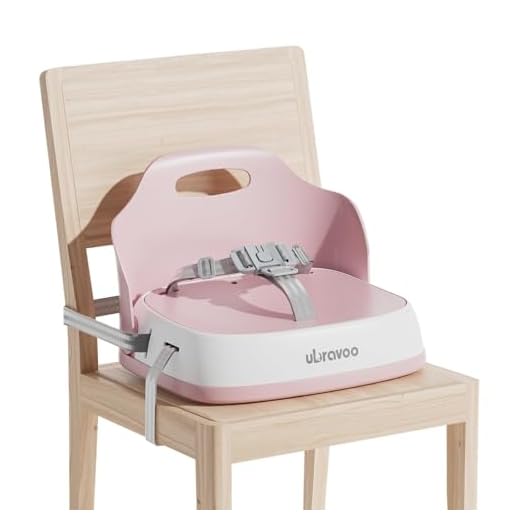 UBRAVOO Baby Booster Seats, Portable High Chairs for Babies and Toddlers, HighChair for Baby from 6 Months to 3 Years, Sitting Up to 15 kg (Pink)