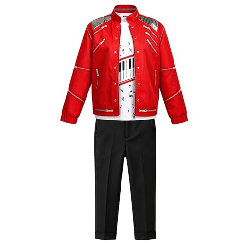 Mukola Kids Dance Star Costume Boys 80s 90s Pop King 3D Prints Jacket Shirt Pants Outfit Birthday Party Cosplay