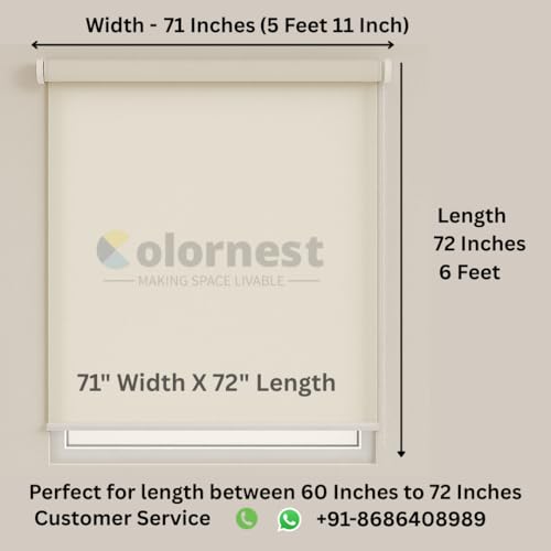 Image of Roller Blinds for Windows 71 Inch W X 72 Inch L | Dim Out Roll-Up Shades Sun UV Protection for Home & Office Charcoal Grey| Heavy Duty in 38 MM Pole