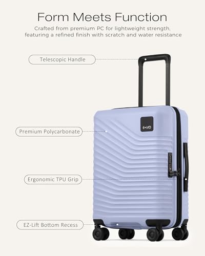 Image of Coolife Luggage Carry-On, Lightweight PC Hardside Suitcase, 20-Inch, Black | Expandable Carry-On, Dual Spinner Wheels, TSA-Approved Lock, Upgraded PC Hardshell, Durable Travel Suitcase
