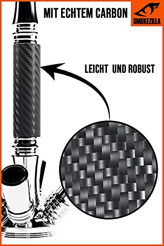 Smokezilla® IRYS Shisha Edelstahl 66 cm I Wasserpfeife Komplettset mit Kaminkopf Kaminaufsatz Kopfsieb Kohlezange I… – Bild 4