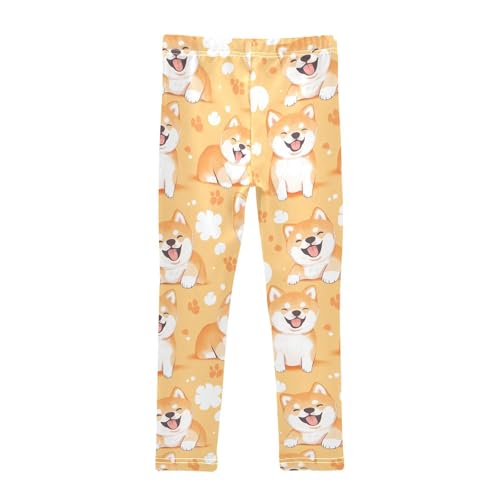 Shiba Inu Dogs Girls Leggings,Workout Leggings for Girls Toddler Athletic Legging Size for 3-10T2