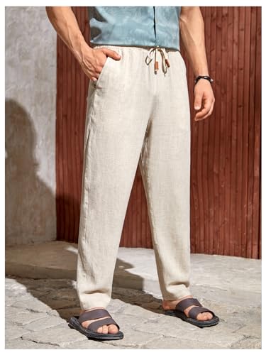 Verdusa Men's Elastic Drawstring Waist Pants Casual Trousers3