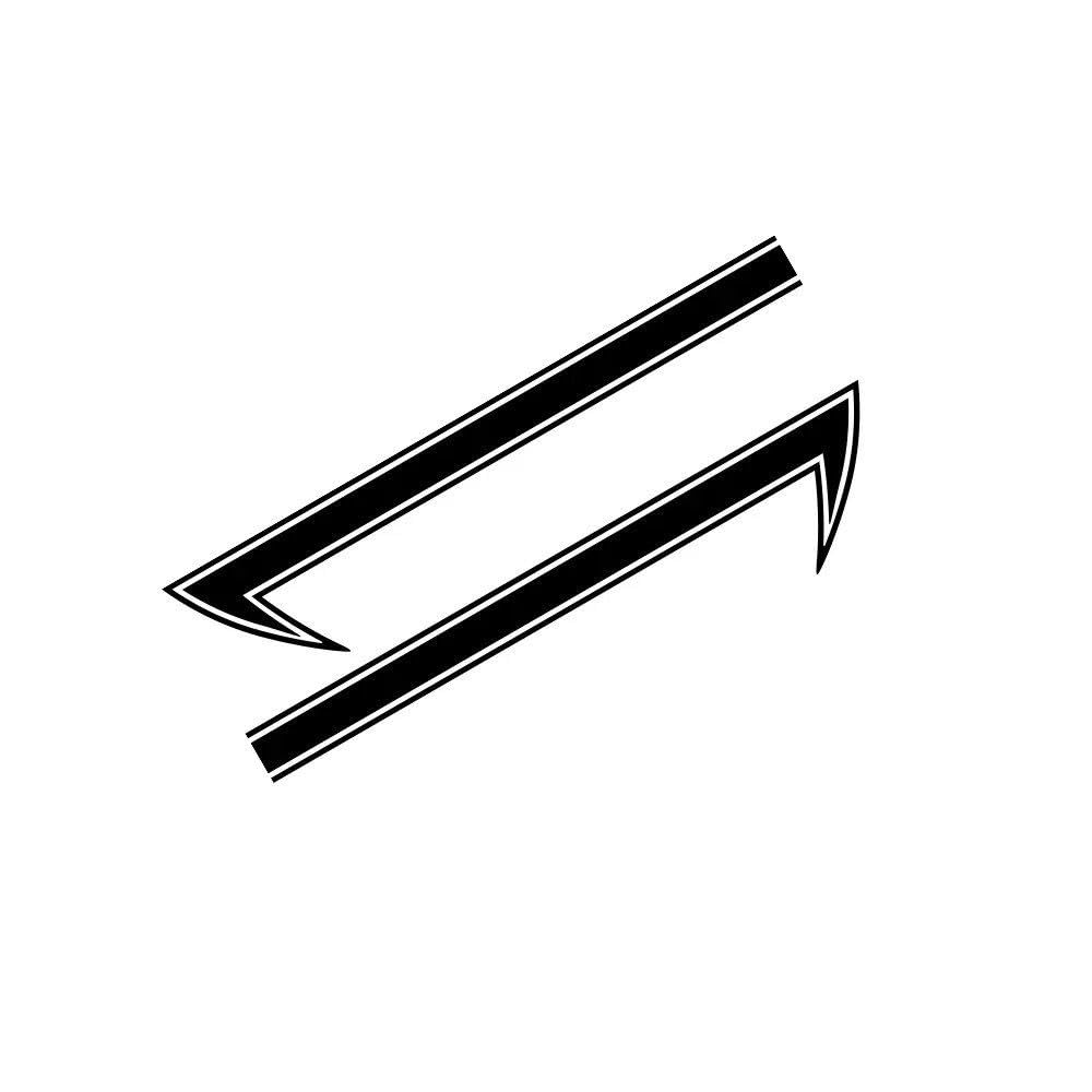 2PCS Car Bumper Stickers Vinyl Decals Auto Tuning Accessories(Glossy Black)