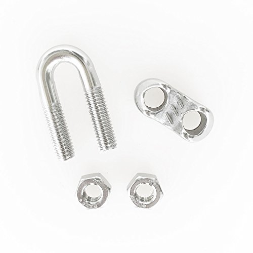 Heverp 12Pcs M6 1/4 Inches Stainless Steel Wire Rope Cable Clip Clamp thumb #3