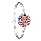 Betty Boop Uniforme vestido serie patrón arte foto pulsera DIY encantos pulsera cadena para mujeres hombres maravilloso regalo