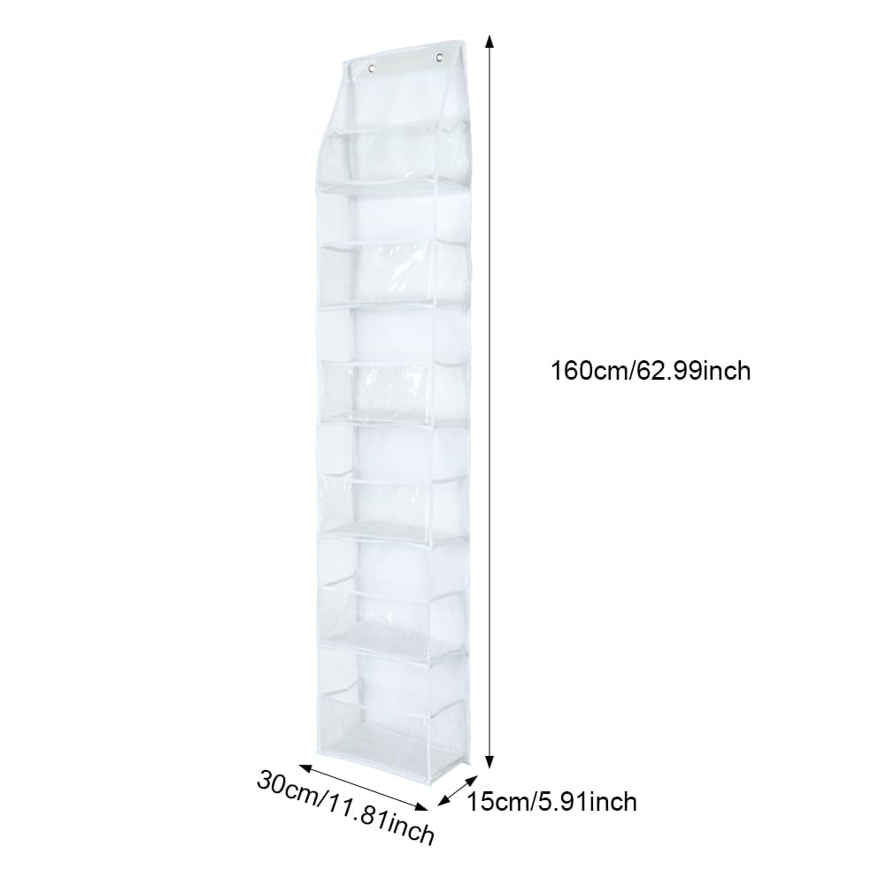 6-Shelf Over The Door Storage Organizer,Door Organizer Hanging，Over The Door Pantry Organizer，Back Of Door Storage Organizer，25lb Ultra Sturdy & Large Capacity Door Organizer for Closet (White)