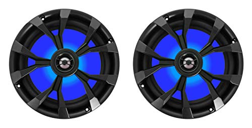 Rockville (2) Rkl80Mb 8" 900 Watt Marine Wakeboard Led Tower Speakers In Black #TOP2