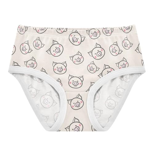 Girls' Underwear Pig Head Cotton Stretch Comfort Toddler Panties