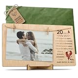 CONTRAXT Marco de fotos aniversario 20 años cumpleaños. Ideas detalles regalos 20 aniversario parejas novios bodas Tarjeta felicitacion Feliz cumpleaños hombre mujer (20 Años)