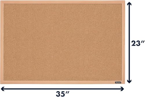 Quartet Natural Cork Bulletin Board, 35" x 23", Wood Finish MDF Frame, Self-healing Cork (2642638035) image 4