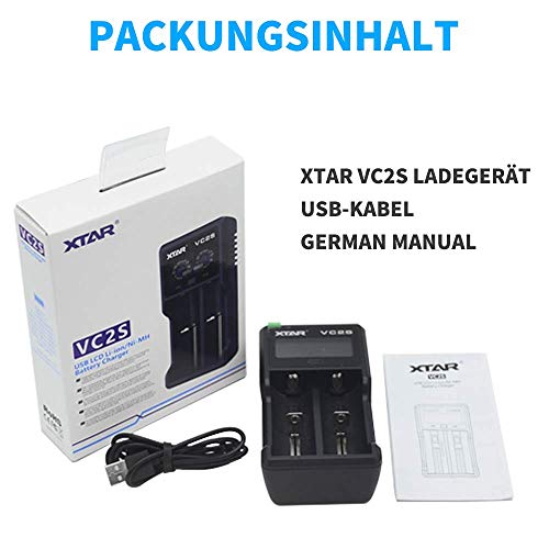 XTAR Batteria 18650 VC2S VC2 2019 migliorata LCD