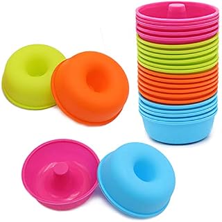 24Pcs Silicone Donut Pans for Baking To encounter Nonstick Round Doughnut Muffin