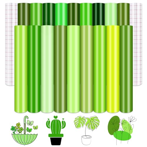 Vinyle adhésif permanent Tintnut de couleur unie : Feuille vinyle vert naturel extérieur