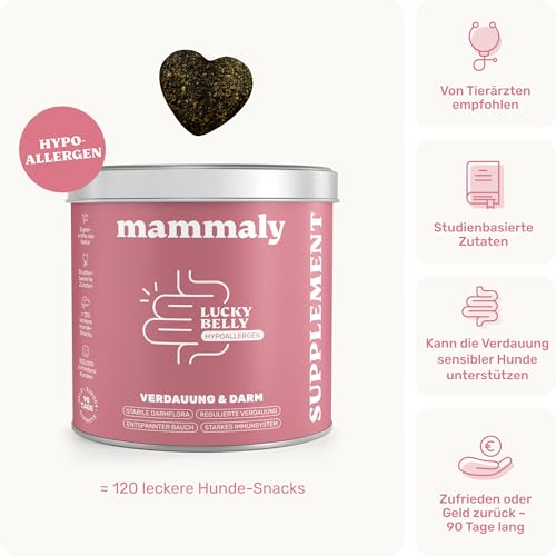 9-in-1 Probiotika für Deinen Hund - Lucky Belly Hypoallergen Allergie Fit ohne Huhn 120 Drops (350g) von mammaly-Bei Magenprobleme & Verdauungsprobleme für Magen-Darm,Verdauungssnacks bei Gras fressen