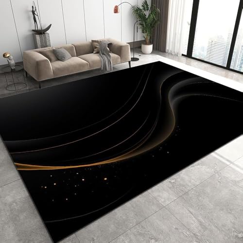 Tapis de salon facile à nettoyer antidérapant en polyester doux 3D - 2