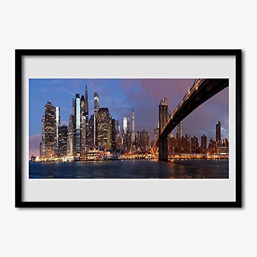 Affiche encadrée murale salon cuisine chambre 70x50 cm Tulup City Bridge
