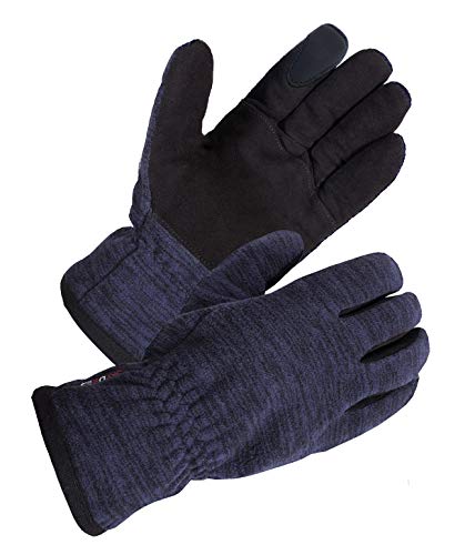 SKYDEER Winter Touch Screen Gloves with Soft Premium Genuine Deerskin Suede Leather and Warm Windproof Polar Fleece (SD8666T/M, Warm 3M Thinsulate Insulation)