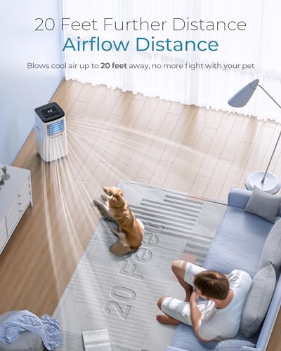 FIOGOHUMI 10000BTU Portable Air Conditioners - Portable AC Unit with Built-in Dehumidifier Fan Mode for Room up to 350 sq.ft. - Room Air Conditioner with 24H Timer & Remote Control Window Mount Kit