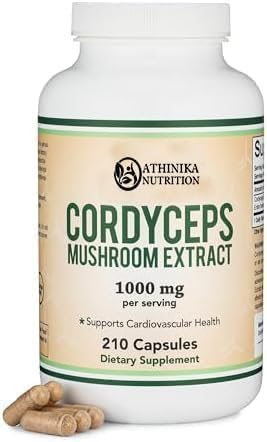 Cordyceps Capsules (Cordyceps Sinensis Mushroom Extract) 210 Count, 3.5 Month Supply, 1,000MG (7% Polysaccharides with Alpha and Beta Glucans) Overall and Aging Support-image-17