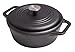 Victoria 4-Quart Cast Iron Dutch Oven with Lid and Dual Loop Handles, Seasoned with Flaxseed Oil, Made in Colombia,Black