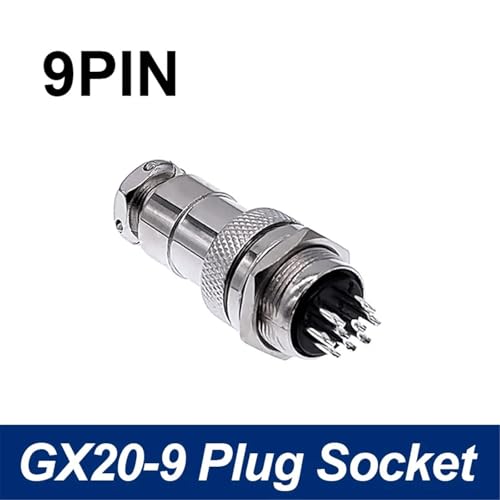 Conector GX20 hembra y macho de 9 pines aviación para cables industriales 2