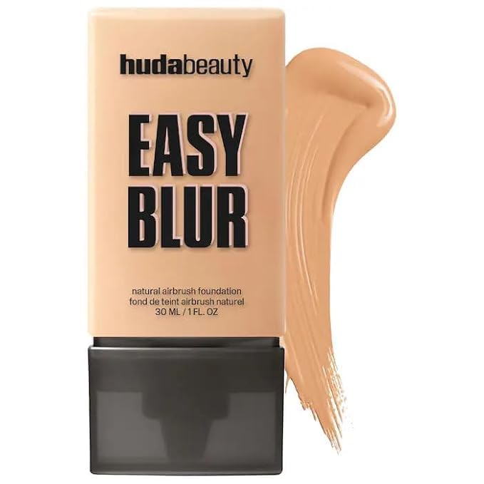 H.U.D.A - Easy Blur Natural Airbrush Lightweight Blur Liquid Foundation with Niacinamide, Buildable Coverage, Natural Airbrush Finish, Hydrating & Long-Lasting Face Makeup - Color: Iced Frappe 305C