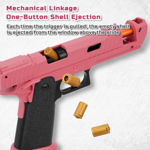 Soft Bullet Toy Gun Shell Ejecting with 120 Bullets, Rapid-fire Realistic Toy Gun for Boys, Shooting Game Toy Pistol Model Gun, Christmas Birthday Gifts for Boys Girls Age 6+ (Red) by WSSXYQSL - Image 4