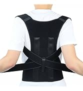 PLOVO Back Brace Posture Corrector Therapy Shoulder Black Belt For Men & Women | Band Posture Cor...