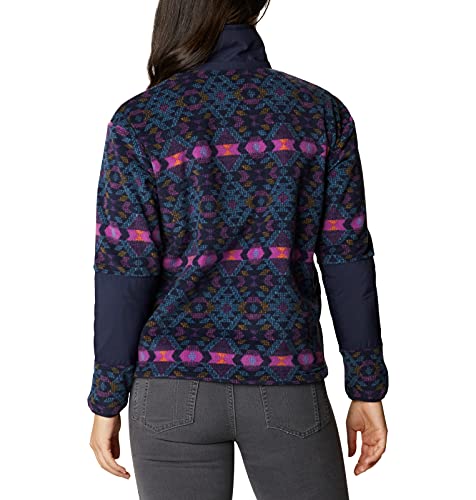 Columbia Women's Benton Springs Crop Pullover, Plum Blanket/Dark Nocturnal, X-Small #TOP1