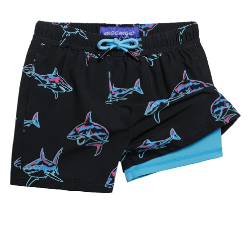 Image of maamgic Boys Swim Trunks with Compression Liner Quick Dry Swim Shorts Anti-Chafe Boy Bathing Suit