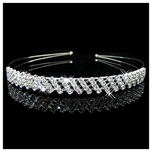 Berlock brud tiara krona pannband hjärta blomma strass kronor för flickor bröllop hårtillbehör fest smycken gåva (färg: 6)